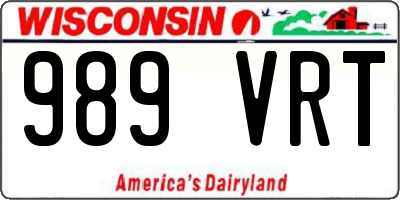 WI license plate 989VRT