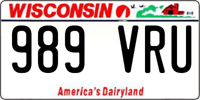 WI license plate 989VRU