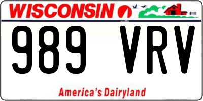 WI license plate 989VRV