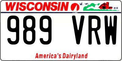 WI license plate 989VRW