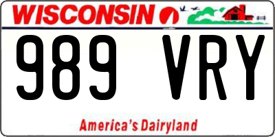WI license plate 989VRY