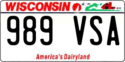 WI license plate 989VSA