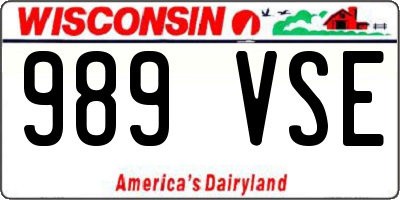 WI license plate 989VSE