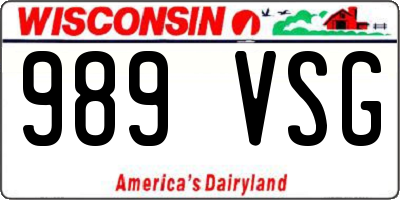 WI license plate 989VSG