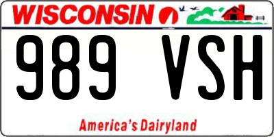 WI license plate 989VSH
