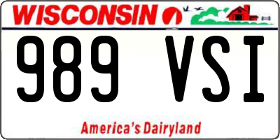 WI license plate 989VSI