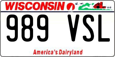 WI license plate 989VSL