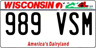 WI license plate 989VSM
