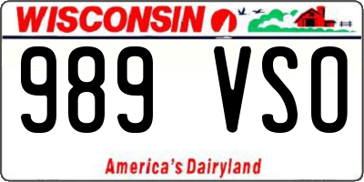WI license plate 989VSO