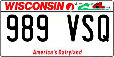 WI license plate 989VSQ