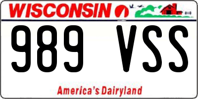 WI license plate 989VSS