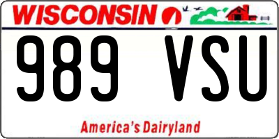 WI license plate 989VSU