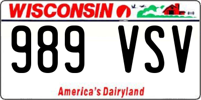 WI license plate 989VSV