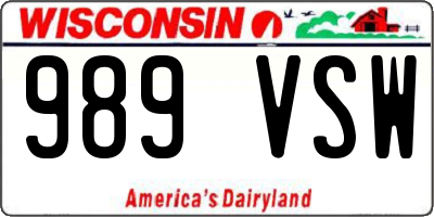 WI license plate 989VSW