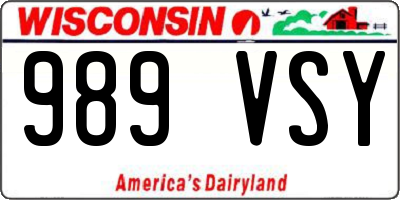 WI license plate 989VSY