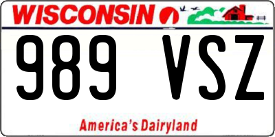 WI license plate 989VSZ