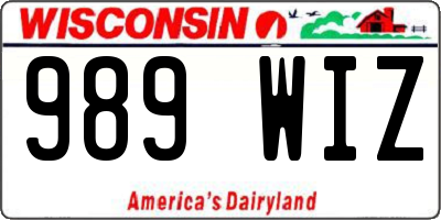WI license plate 989WIZ