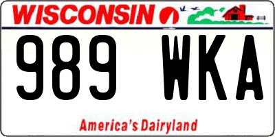 WI license plate 989WKA