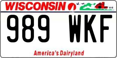 WI license plate 989WKF