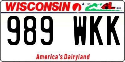 WI license plate 989WKK