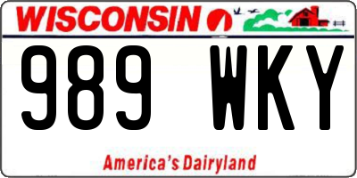 WI license plate 989WKY