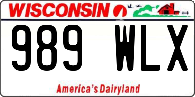 WI license plate 989WLX