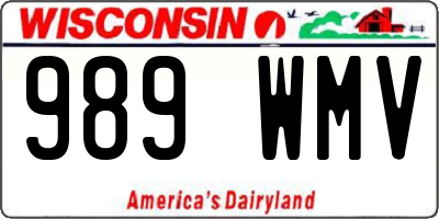 WI license plate 989WMV