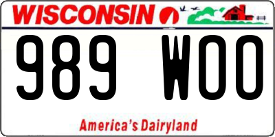 WI license plate 989WOO