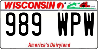 WI license plate 989WPW