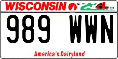 WI license plate 989WWN