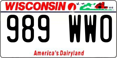WI license plate 989WWO