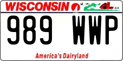 WI license plate 989WWP