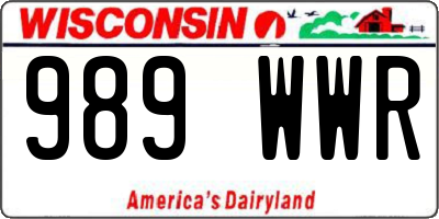 WI license plate 989WWR