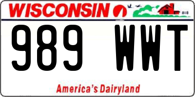 WI license plate 989WWT