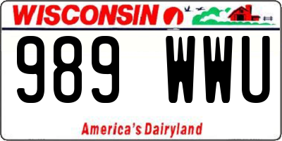 WI license plate 989WWU