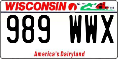 WI license plate 989WWX