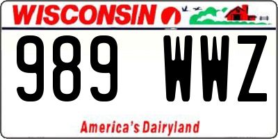 WI license plate 989WWZ