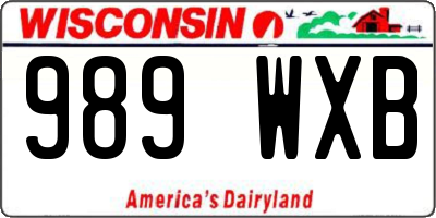 WI license plate 989WXB