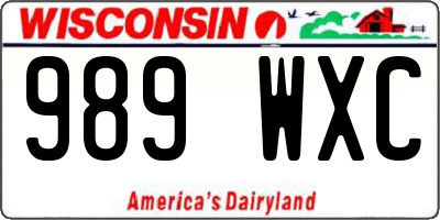 WI license plate 989WXC