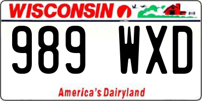 WI license plate 989WXD