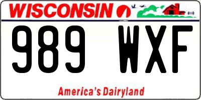 WI license plate 989WXF