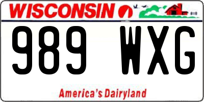 WI license plate 989WXG