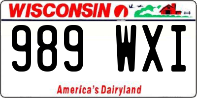 WI license plate 989WXI