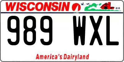 WI license plate 989WXL