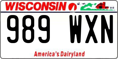 WI license plate 989WXN