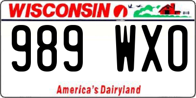 WI license plate 989WXO