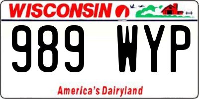 WI license plate 989WYP