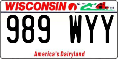 WI license plate 989WYY