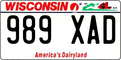 WI license plate 989XAD