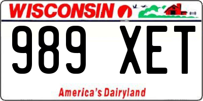WI license plate 989XET